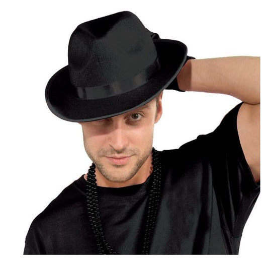 Black Fedora - Gangster - 1920's - Deluxe Costume Accessory - Adult