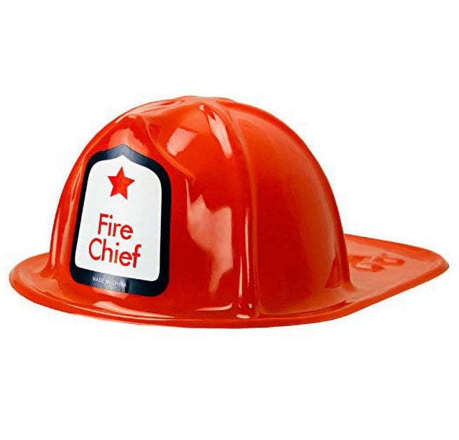 Fire Chief Hat - Fire Fighter - Red - Plastic - Costume Accessory - Child Size