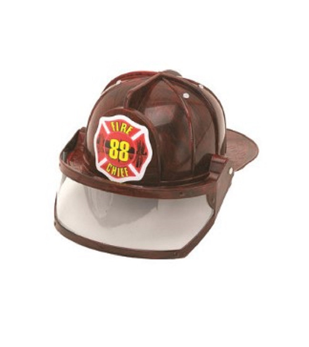 Fire Chief Hat - Fire Fighter - Red/Black - Plastic - Costume Accessory - Child