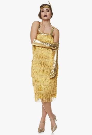 Goldener Flapper – Goldene 20er – Großer Gatsby – Kostüm – Damen – 2 Größen