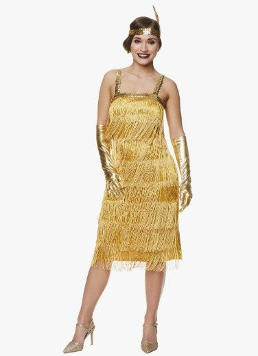 Goldener Flapper – Goldene 20er – Großer Gatsby – Kostüm – Damen – 2 Größen