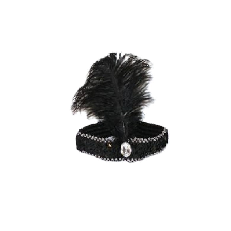 1920's Black/Silver Flapper Headpiece - Costume Accessory - One Size