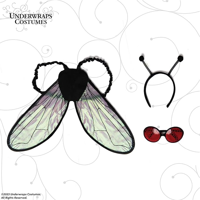 Fly Set - Glasses - Wings - Antenna - Bug - Costume Accessories - One Size