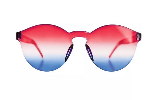 Rahmenlose Ombre-Brille – Patriotisch – 80er – Kostümzubehör – Erwachsener Teenager