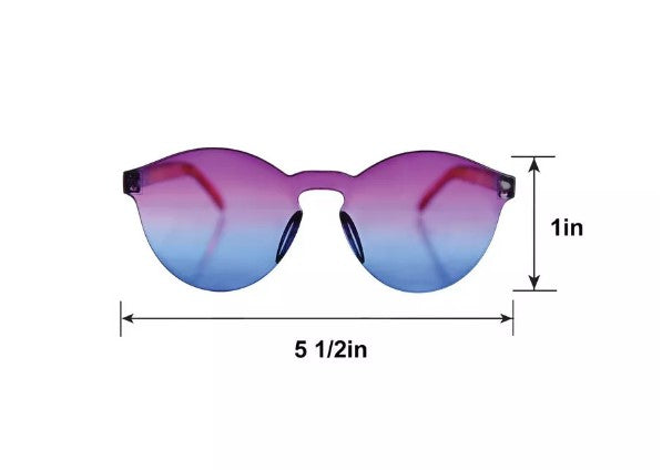 Rahmenlose Ombre-Brille – Regenbogen – Pride – 1980er – Kostümaccessoire – Erwachsene