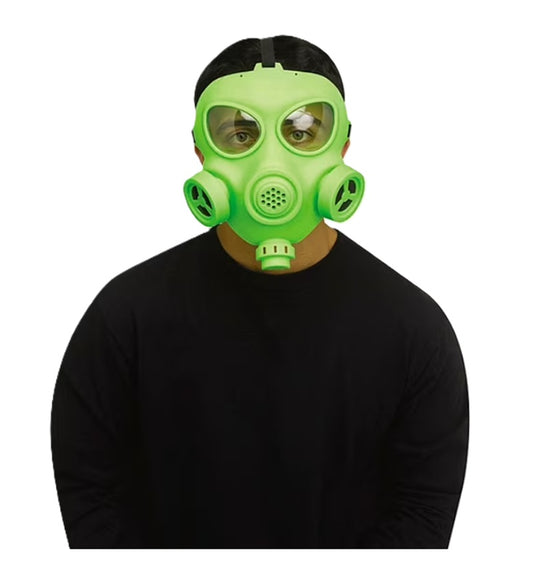 Neon Green Gas Mask - Plastic - Faux Respirator - Costume Accessory
