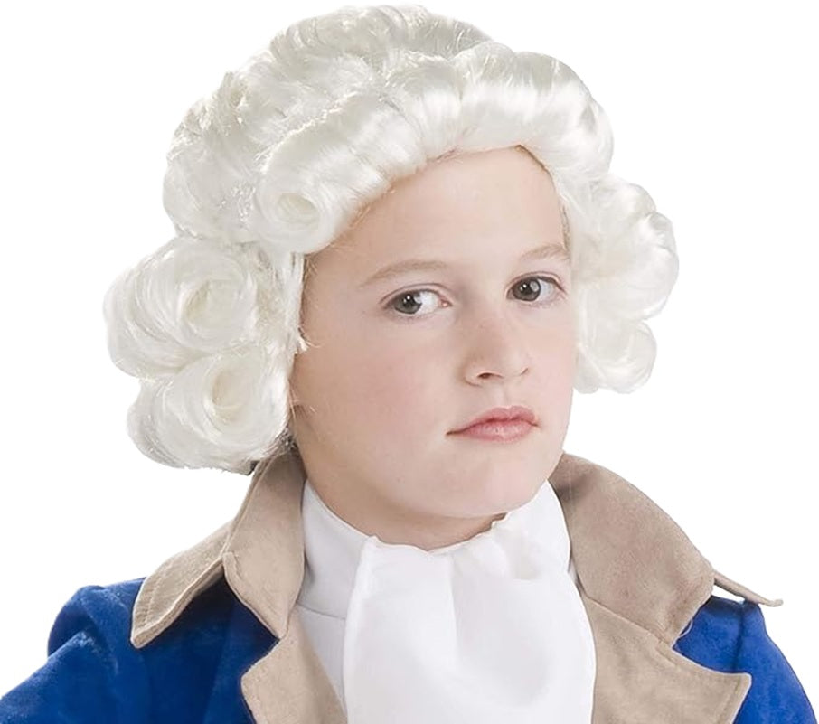 White Colonial Wig - Washington - Revolution - Costume Accessory - Child