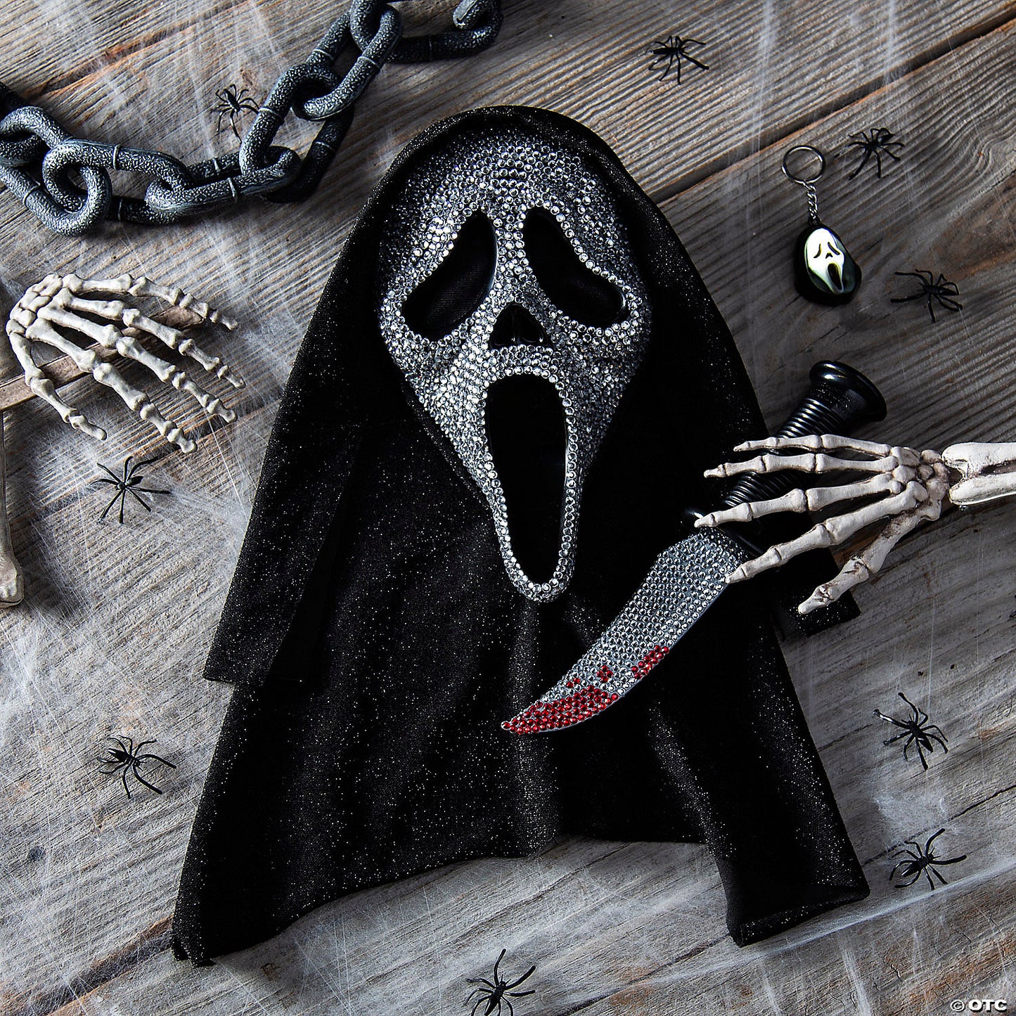 Ghostface® Bling Mask, Knife & Light-Up Keychain Collectible Box Set - One Size