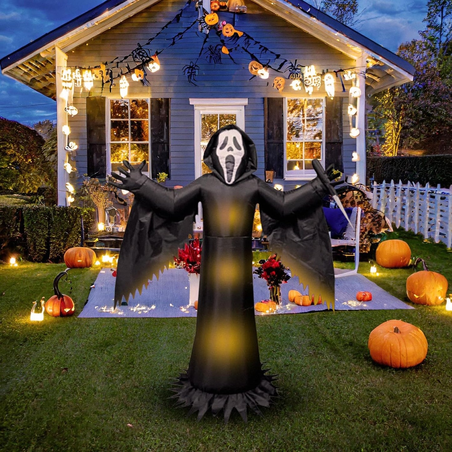 Ghostface Lawn Inflatable - Light Up - Halloween - Licensed Decoration - Decor