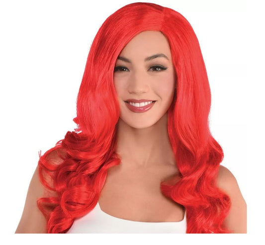 Little Mermaid Glam Wig - Red - Jessica Rabbit - Costume Accessory - One Size