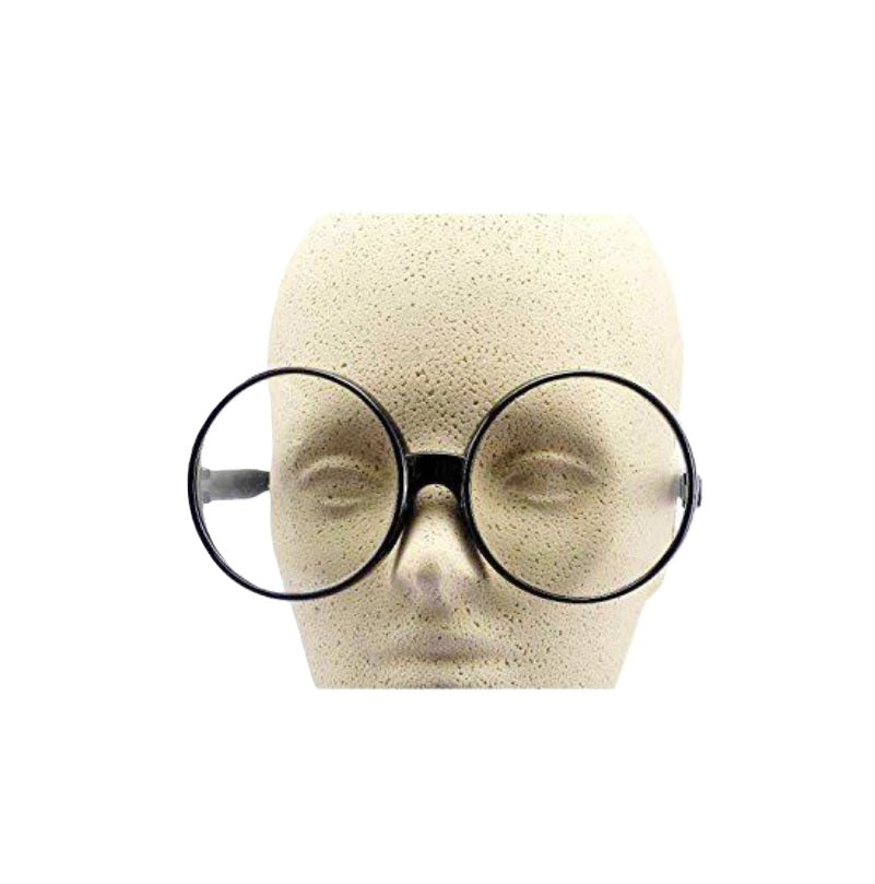 Big Round Eyeglasses - Black - 70's - Cosplay - Costume Accessories - One Size