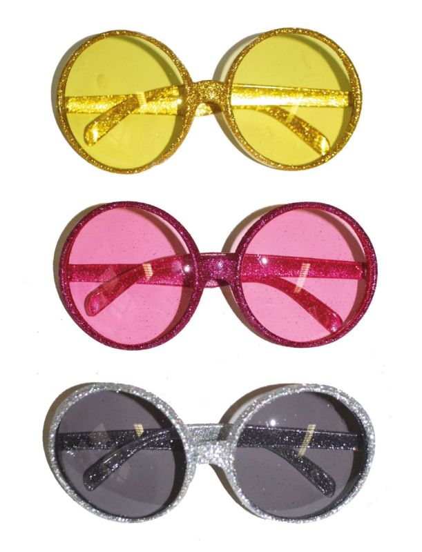 Round Glasses - 70's - Costume Accessories - Gold | Pink | Silver