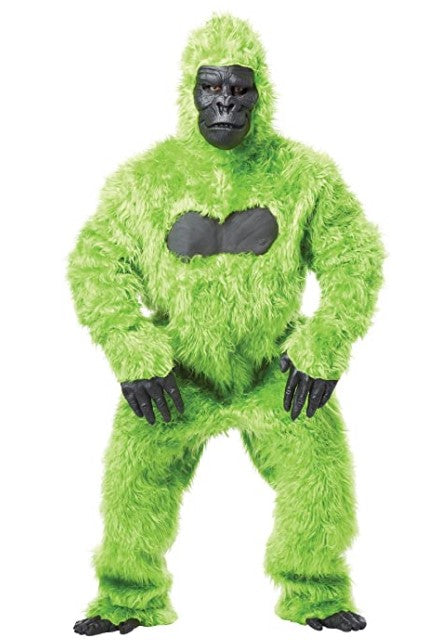 Green Gorilla Mascot - Faux Fur - Animal - Costume - One Size
