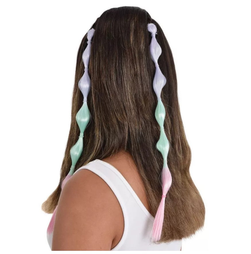 Extensiones de cabello con trenza de burbujas - 2 tonos - Orgullo - Años 90 - Accesorio de disfraz