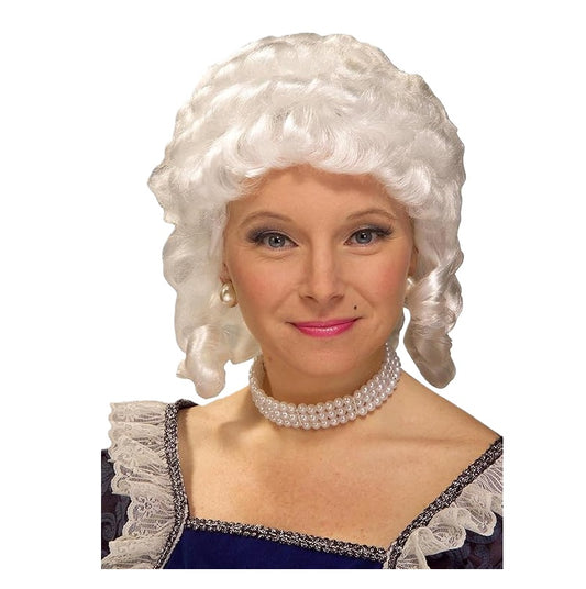 White Historical Wig - Mrs Claus - Colonial - Costume Accessory - Women