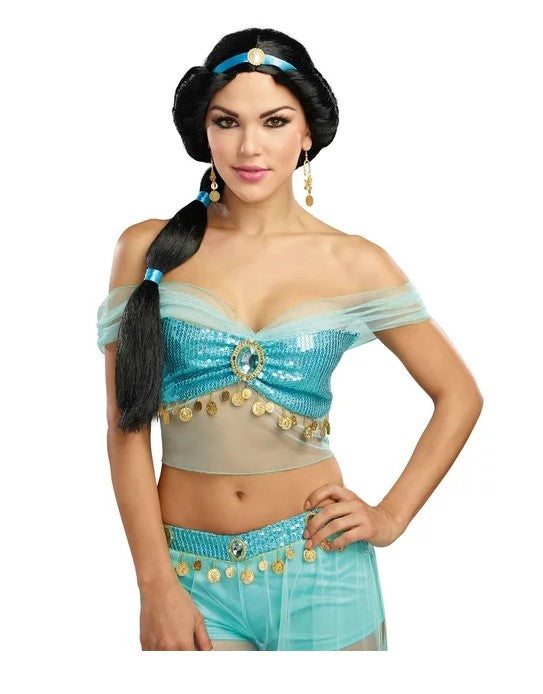 Harem Princess Wig - Jasmine - Black - Costume Accessory - Adult Teen - One Size