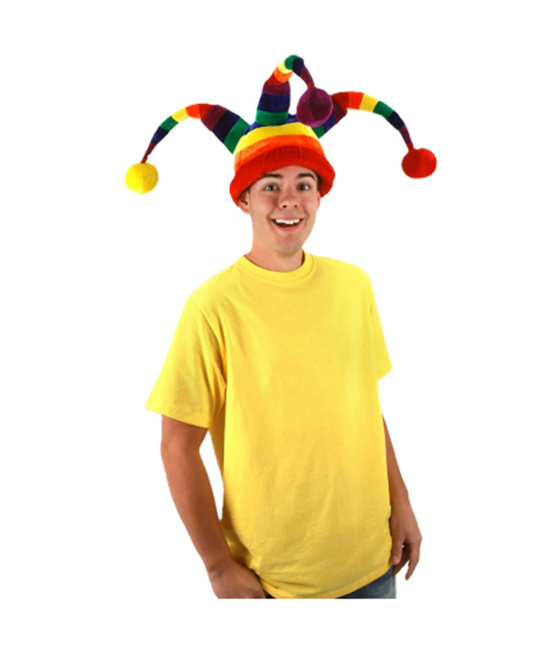 Rainbow Wacky Jester Hat - Deluxe Costume Accessory - One Size