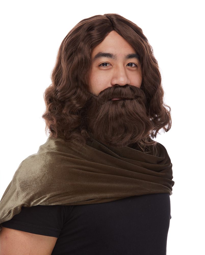 Jesus Wig & Beard Set - Biblical - Hippie - Deluxe Costume Accessory - One Size