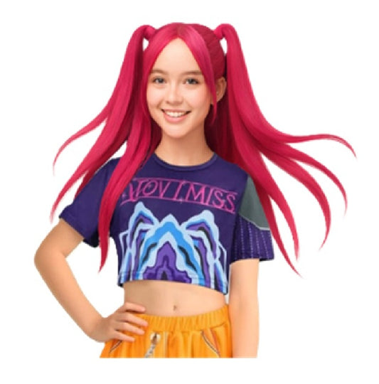 Anime Hunter Pink Twin Tails Wig - K-Pop - Costume Accessory - Smaller Size