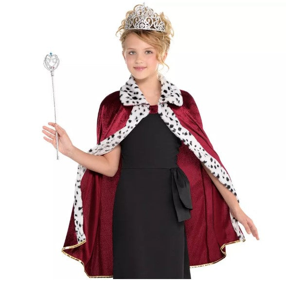 Royal Cape - Dark Red - Queen - King - Queen - Costume - Child Size