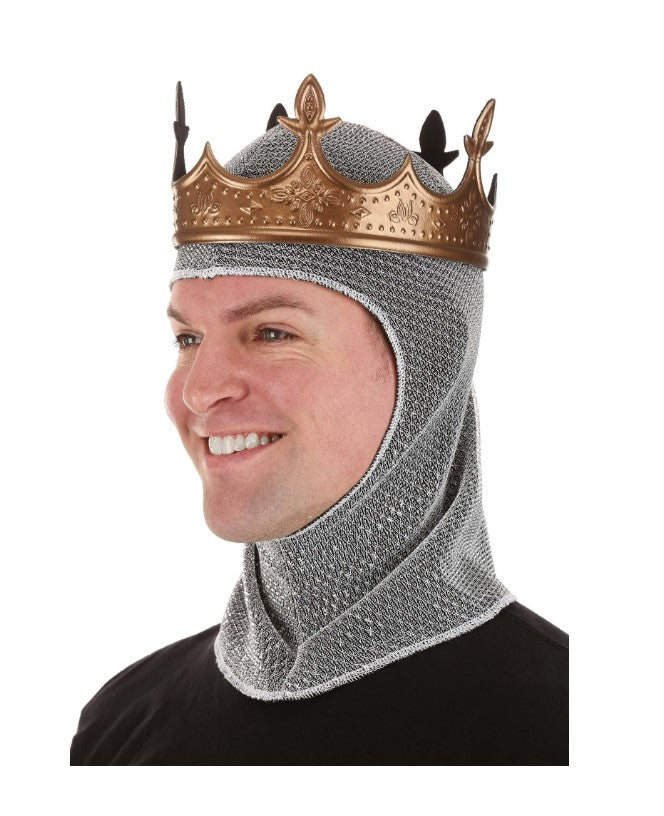 Knight - Chainmail Hood Crown - King Arthur - Costume Accessories - Adult Teen