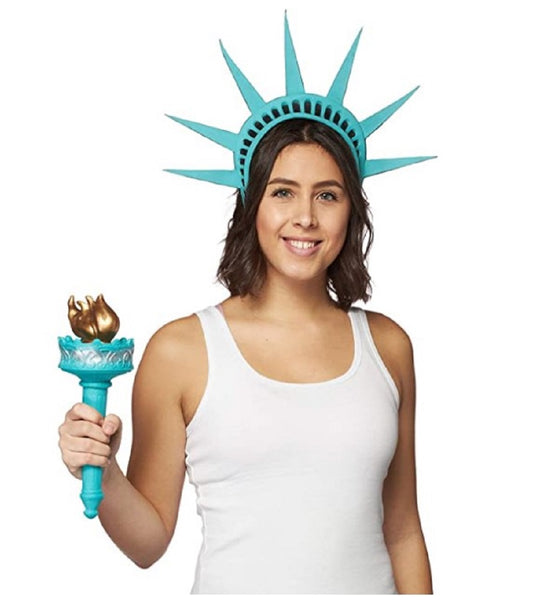 Statue of Liberty Set - Headpiece  & Torch - Costume Accessory - Adult Teen