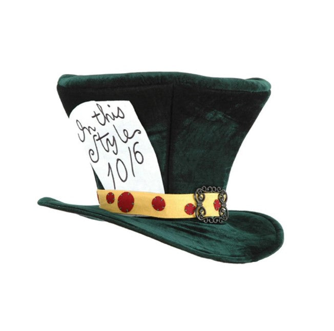 Mad Hatter Hat - Alice in Wonderland - Green - Costume Accessory - Adult