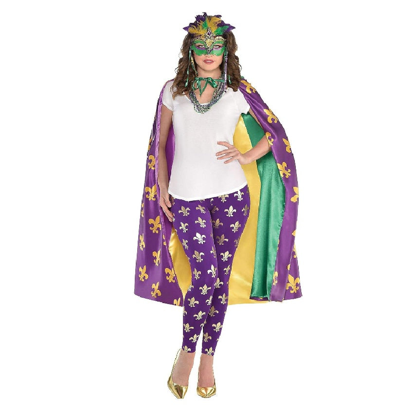 Reversible Mardi Gras Cape - Royal - Unisex - Costume Accessory - One Size