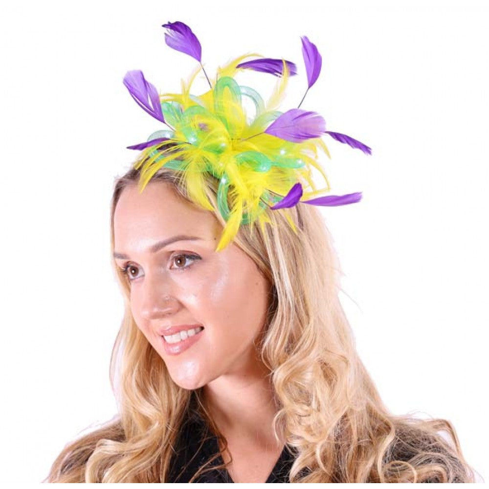 Mardi Gras Feather Fascinator - Light Up - Costume Accessory - One Size