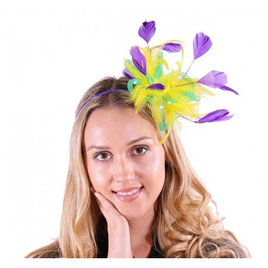 Mardi Gras Feather Fascinator - Light Up - Costume Accessory - One Size