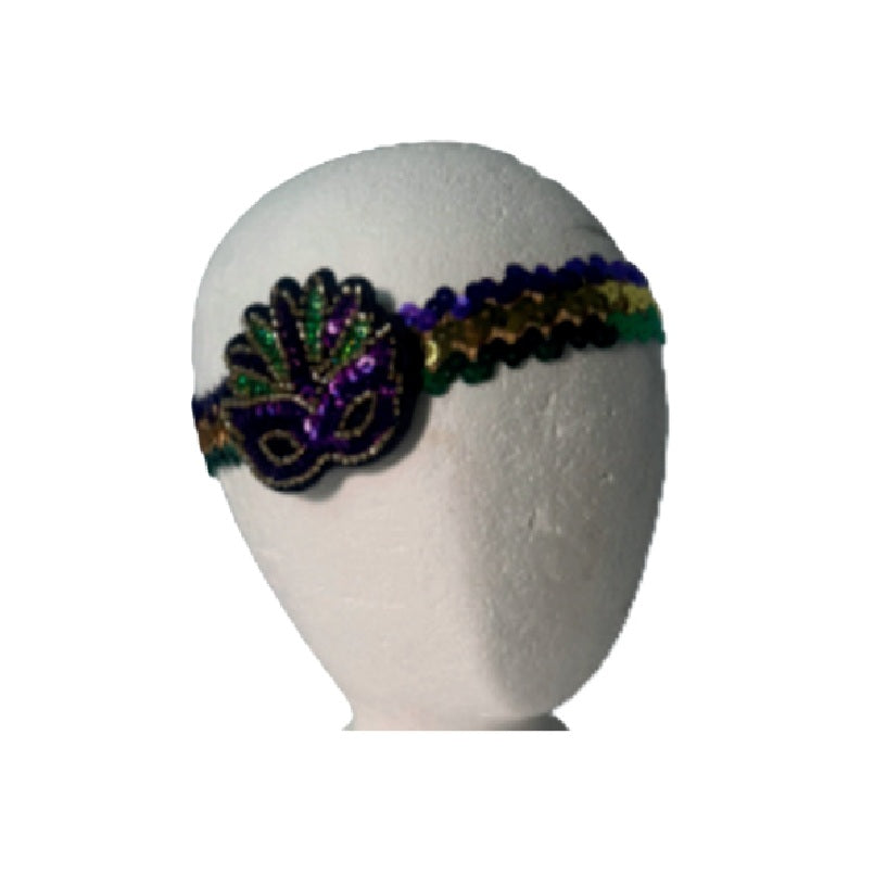 Mardi Gras Flapper Headband - 1920's - Mask Applique - Costume Accessory