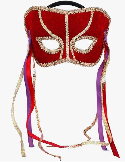 Mardi Gras Maske - Rot/Lila/Gold - Kostümzubehör - Erwachsene Teenager