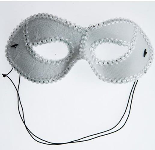 Masquerade Half Mask - White/Silver - Costume Accessory- Adult Teen