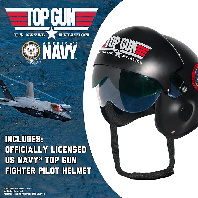Underwraps Top Gun Fighter Pilot Helmet Adult Costume Accessory Underwraps Top Gun Fighter Pilot Helmet Adult Costume Accessory