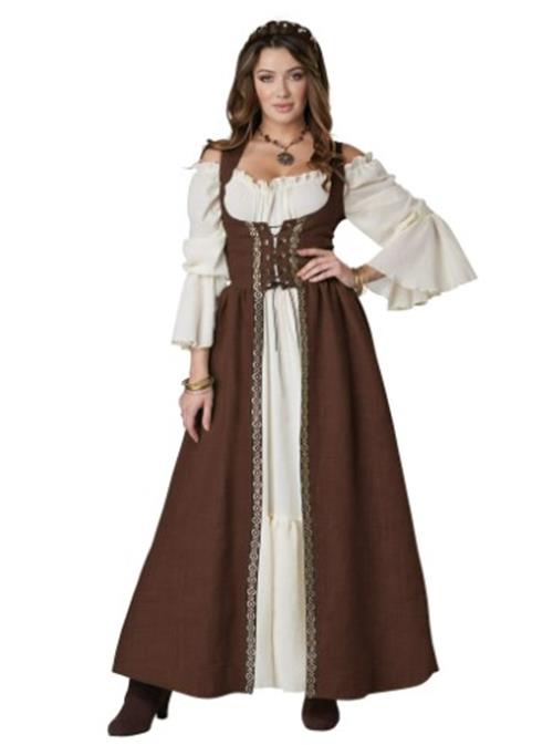 Bauernüberkleid - Renaissance Mittelalter - Braun - Kostüm - Erwachsene - 2 Größen