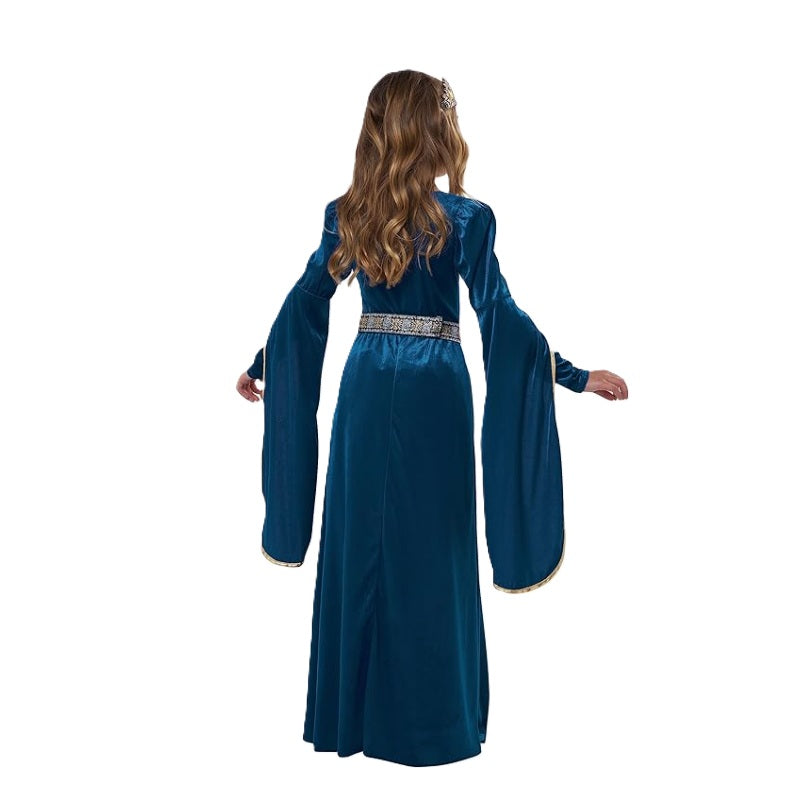 Teal Blue Medieval Princess - Deluxe Costume - Girls - 3 Sizes