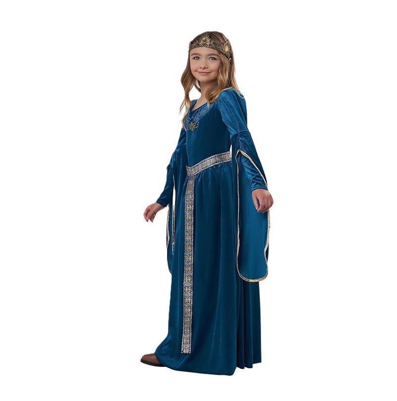 Teal Blue Medieval Princess - Deluxe Costume - Girls - 3 Sizes