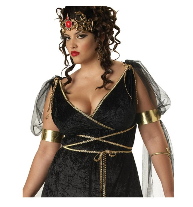 Medusa - Black - Egyptian - Roman - Greek - Costume - Women - Plus - 2 Sizes