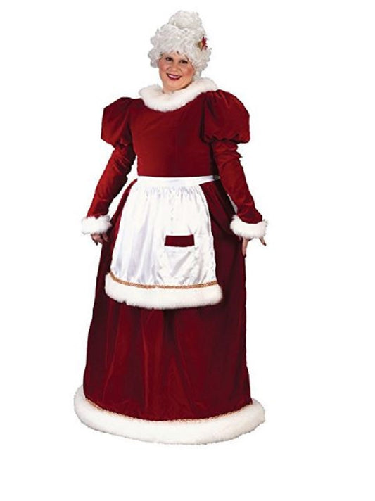 Mrs Santa Claus - Traditionelles Samtkostüm - Weihnachten - Damen - Plus