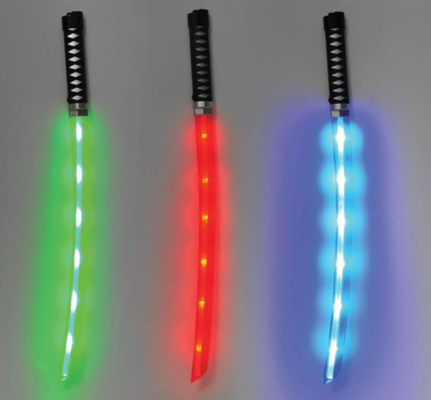 Light-Up Ninja Sword 2 Pack - 22" - Red Blue Green Costume Accessory Prop