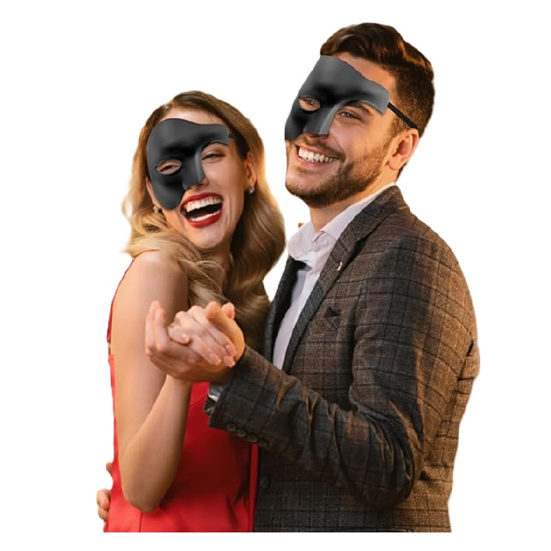 Black Matte Phantom of the Opera Mask - Costume Accessory - One Size