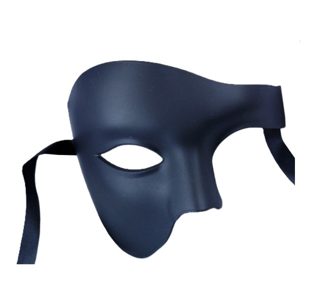 Black Matte Phantom of the Opera Mask - Costume Accessory - One Size