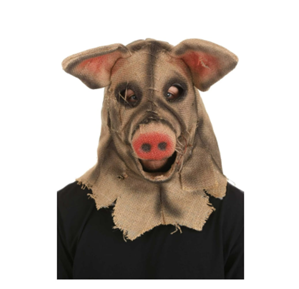 Scarecrow Pig Mask - Mouth Mover - Costume Accessory - One Size