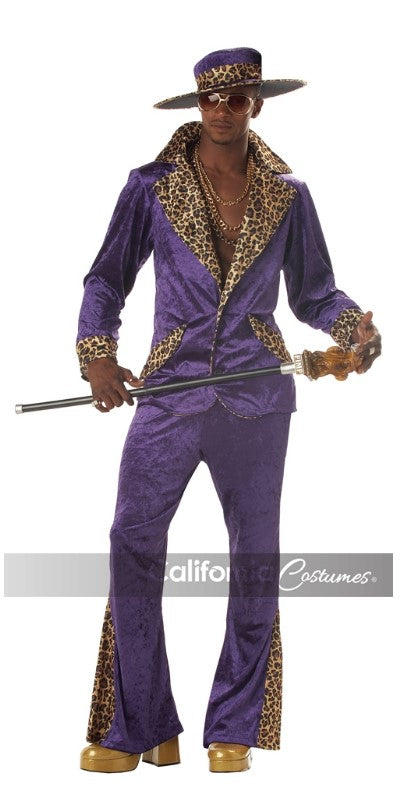 Pimp - Old School - Red or Purple - 1970's - Costume - Men's - 2 Sizes