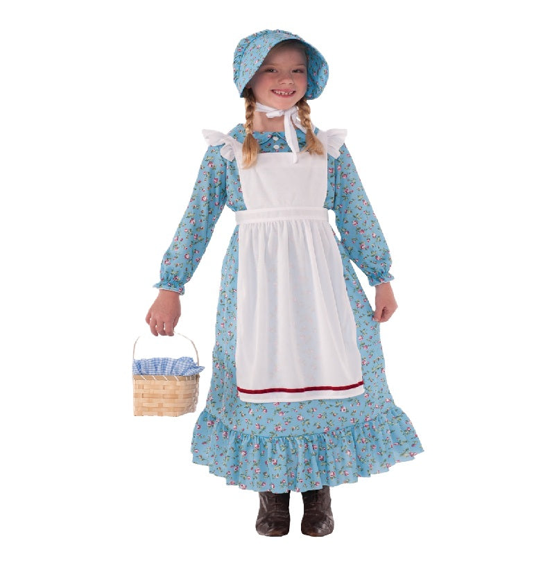 Blue Calico Pioneer Girl Dress - Little House - Costume - Girls - 2 Sizes