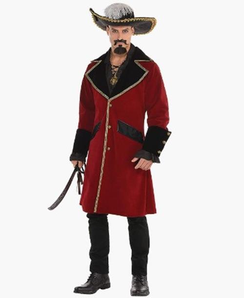 Pirate Captain Deluxe - Buccaneer - Hook - Costume - Men - 4 Sizes