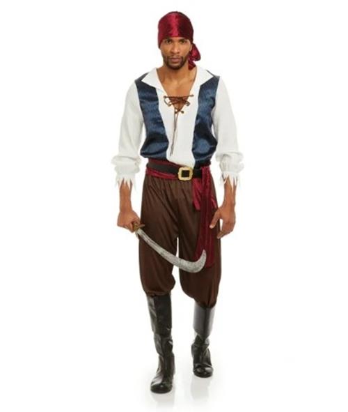 Pirate Rogue - Brown/Blue - Costume - Men - 4 Sizes