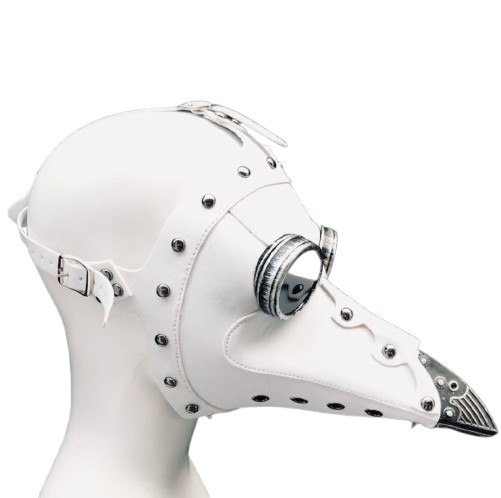 Plague Doctor Mask - White/Silver - Steampunk - Costume Accessory - One Size