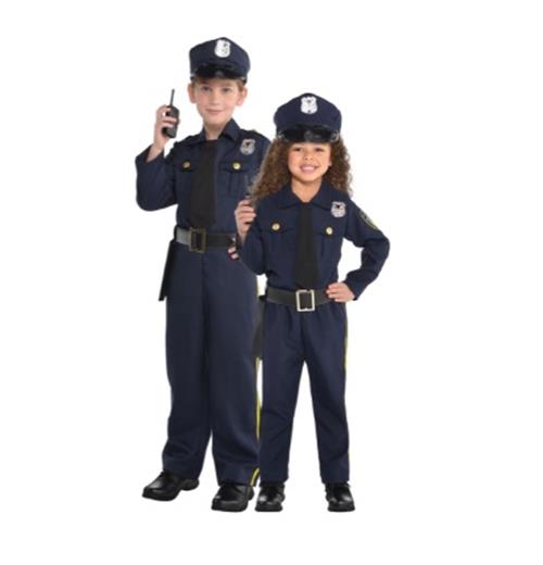 Police Officer - Navy Blue - Costume - Unisex Child - 4 Sizes