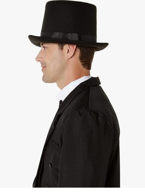 Black Top Hat - President - Victorian - Holiday - Costume Accessory - One Size